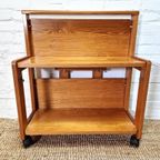 Vintage Scandinavische Grenen Barcart Serveerwagen thumbnail 8