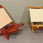 Set Van 2 Hout En Canvas Strandstoelen thumbnail 4