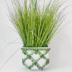 Carstens Tönnieshof Groen Wit Geruite Bloempot 1960’s West-germany thumbnail 3