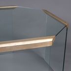 Gallotti & Radice Hexagon Glas Messing Salontafel thumbnail 9