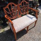 Klassiek Mahoniehouten Raambank, Halbank, Slaapkamer Bank thumbnail 5