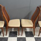 Set Of 4 Teak Kai Kristiansen Chairs For Schou Andersen, Denmark 1960S thumbnail 3