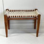 Bankje/Voetenbankje Touw Hout Footstool Kruk thumbnail 2