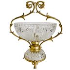 Vintage Rococo Kristal Messing Hollywood Regency Bonbonschaal thumbnail 2