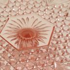 Grote Roze Taartschaal Standaard Depression Glass Art Deco 30Cm thumbnail 11