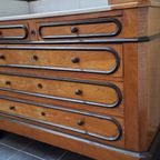 Antieke Louis Kaptafel,(Baby) Commode, Dressoir, Ladekast Met Spiegel En Marmer Blad. thumbnail 8