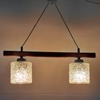 Midcentury Hanglamp Teak En Kristal thumbnail 2