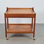 Vintage Erik Gustafsson Bar Cart Pine Wood Zweden 60 Barcart thumbnail 7