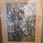 Linoleum Snede Wh Maria En Jezus thumbnail 6