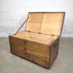 Grote Antieke Houten Kist thumbnail 8