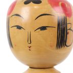 Grote Kokeshi Pop Xl Formaat Handgeschilderd Hout Japan Showa 48Cm thumbnail 15