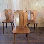 4X Vintage Brutalist Franse Stoelen thumbnail 9