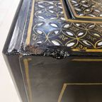 Vintage Chinese Lakkast Vogels Bloemen (speksteen) Bohemian Kast / Oosterse Kast / Aziatische Kast thumbnail 21