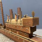 Groot Oud Volkskunst Stoom Schip thumbnail 20