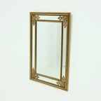 Large Decorative Gold Plated Mirror By Deknudt Belgium 1980s thumbnail 3