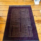 Super Dark Vintage Wool Persian Beloudj Rug - 124 Cm X 87 Cm thumbnail 4