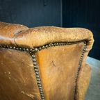 Vintage Schaapsleren Wingback Fauteuil thumbnail 8