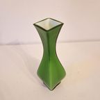 Vintage Vaasje Groen Persglas Groene Vaas thumbnail 7