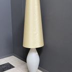 Glass Floor Lamp With Large Off-White Shade 1960S thumbnail 4