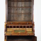 Grote En Praktische Antieke Engelse Mahoniehouten Boekenkast/ Secretaire Uit De 19e Eeuw thumbnail 6