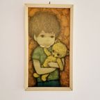 Jaren 70 Vintage Schilderij Druk Prent thumbnail 2