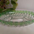 Vintage Ovale 4 Deels Kristalglas Schaal VEBA GLAS thumbnail 7