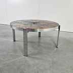 Vintage Salontafel Tegeltafel Fatlava Rond thumbnail 5