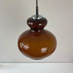 Midcentury Hanglamp Bruin Opaline, Chroom - Peill & Putzler thumbnail 4