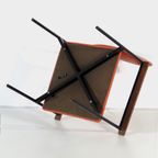 Vintage Fauteuil In Oranje Skaileer Met Houten Armleuningen, Jaren 60 thumbnail 5