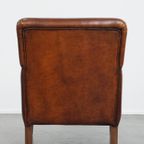 Karaktervolle Schapenleren Fauteuil/ Armchair Met Een Mooi Patina En Warme Kleuren thumbnail 10