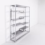 1970’S Vintage Italian Design Chromed Steel Bookcase/Display Cabinet thumbnail 2