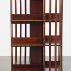 Zeer Mooie Grote Antieke Houten Engelse Boekenmolen Met Een Cast Iron Base thumbnail 14