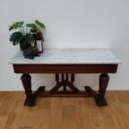 Antieke Franse Sidetable, Haltafel, Bijzettafel Wandconsole Marmer Blad thumbnail 5