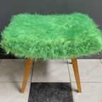 Green Fluffy Foot Stool 1960S thumbnail 5