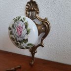 Vintage Italiaanse Haak Messing Met Porselijn thumbnail 7