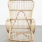 Leuke Dutch Design Rotan Fauteuil Uit De Jaren ’50 Met Een Hoge Rug thumbnail 2