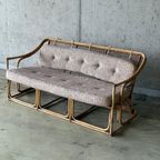Mid Century Boho Bamboe 3-zits Bank / Sofa thumbnail 4