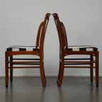 Mooie Set Van 6 Schuitema Eetkamerstoelen Jugendstil/ Art Nouveau Design thumbnail 6