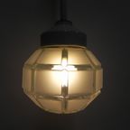 Art Deco Hanglamp Met Achthoekige Matglazen Kap thumbnail 8