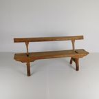 Victoriaanse Pitch Pine Korte Spoorweg Antieke Bank thumbnail 3