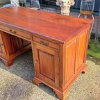 Teakhouten Bureau, Schrijftafel, Desk Afm. 150 X 64cm En 79c thumbnail 2