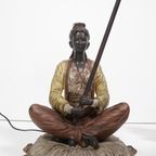 2 Exclusive Table Lamps Chinese Woman And Man On A Pillow Brass thumbnail 3