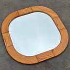 Vintage Spiegel Jaren 70 Ovale Grenen Hout Zweeds Design thumbnail 6