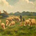 Henri Matthijs (xix-xx) Schapen Met Herder thumbnail 4