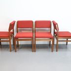 Set Van 4 Vintage Stoelen Pastoe Sa07 Rood thumbnail 2