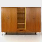 Grote Vintage 5-deurs Teak Kledingkast In Italiaanse Stijl, 1960s thumbnail 4