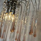 Roze Teardrop Venini Model Chrome Xl Hanglamp Kroonluchter thumbnail 7