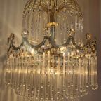 Opaline Vintage Art Deco Staafjes Kroonluchter Hanglamp Kristal thumbnail 5