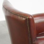 Comfortabele, Correct Afgewerkte, Donker Kleurige Schapenleren Armchair thumbnail 12