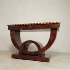 Art Deco Stijl Consoletafel Met Verschillende Soorten Ingelegd Hout thumbnail 4